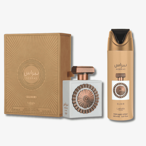 Lattafa Nebras Elixir EDP 100ml + Perfume Spray 200ml - Ezenzia