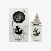 Arabiyat Maras for Him perfume bottle and packaging with anchor and ship design - Ezenzia