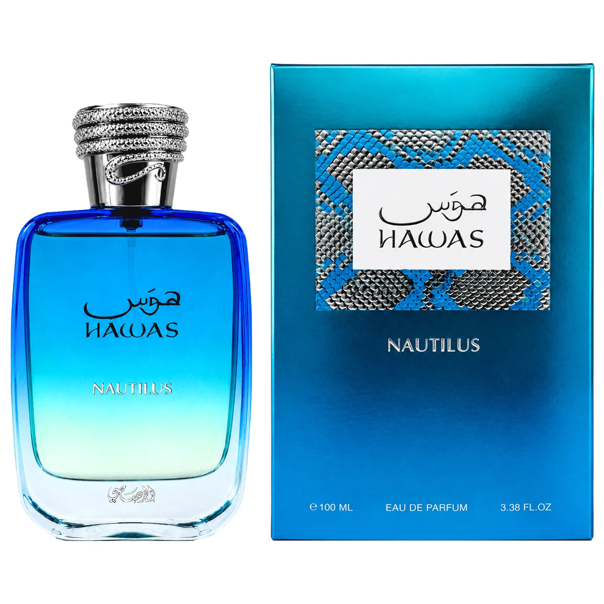 Rasasi Hawas Nautilus EDP 100ml bottle and box