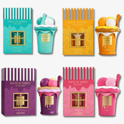 Colorful packaging and bottles of 'House of Sorbet' by Adyan on a white background