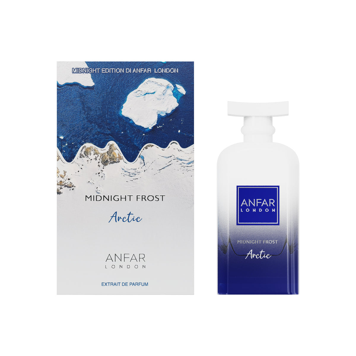 Anfar London Midnight Frost Arctic Extrait de Parfum 95ml bottle and box