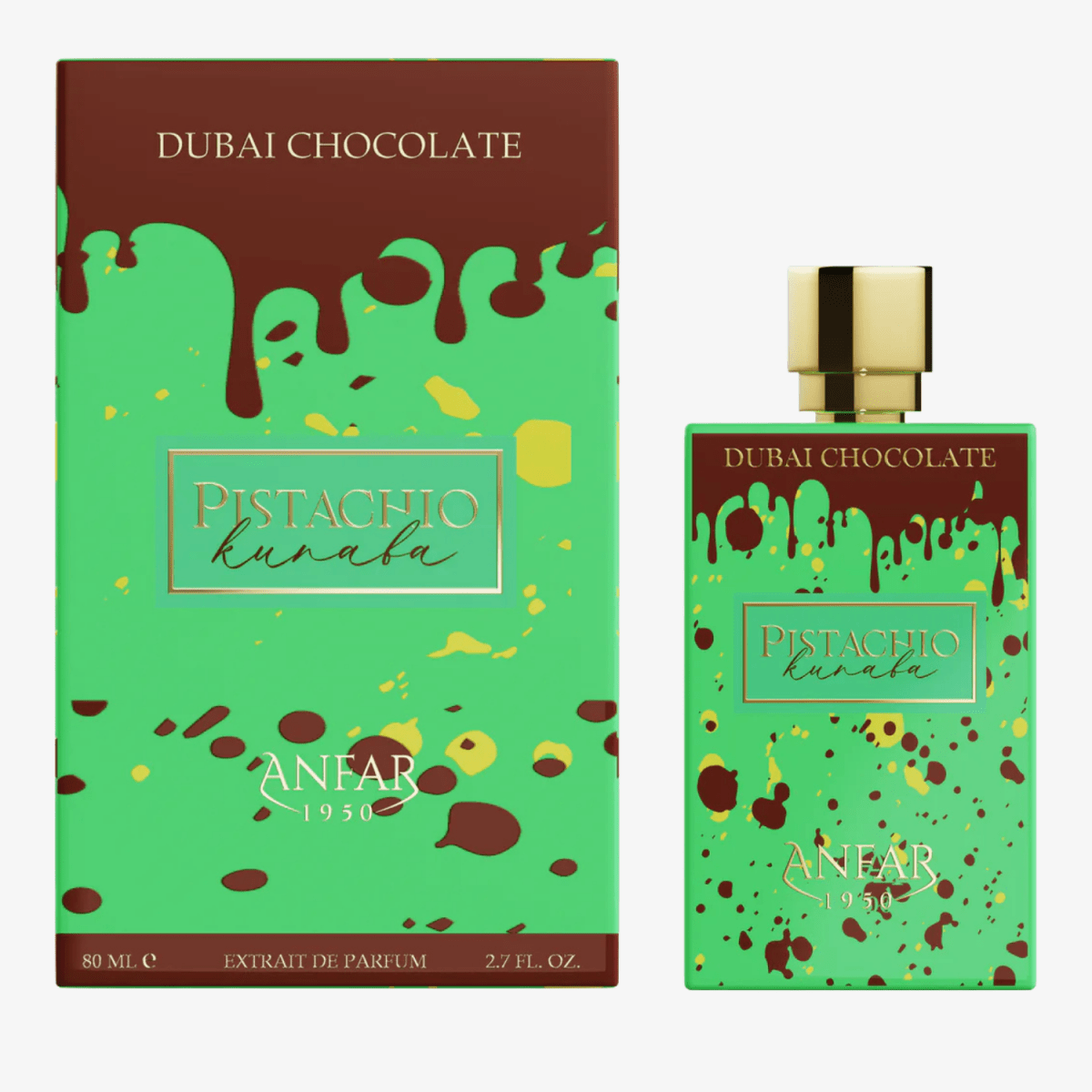 Anfar Dubai Chocolate Pistachio Kunafa Extrait De Parfum 80ml Unisex - Ezenzia