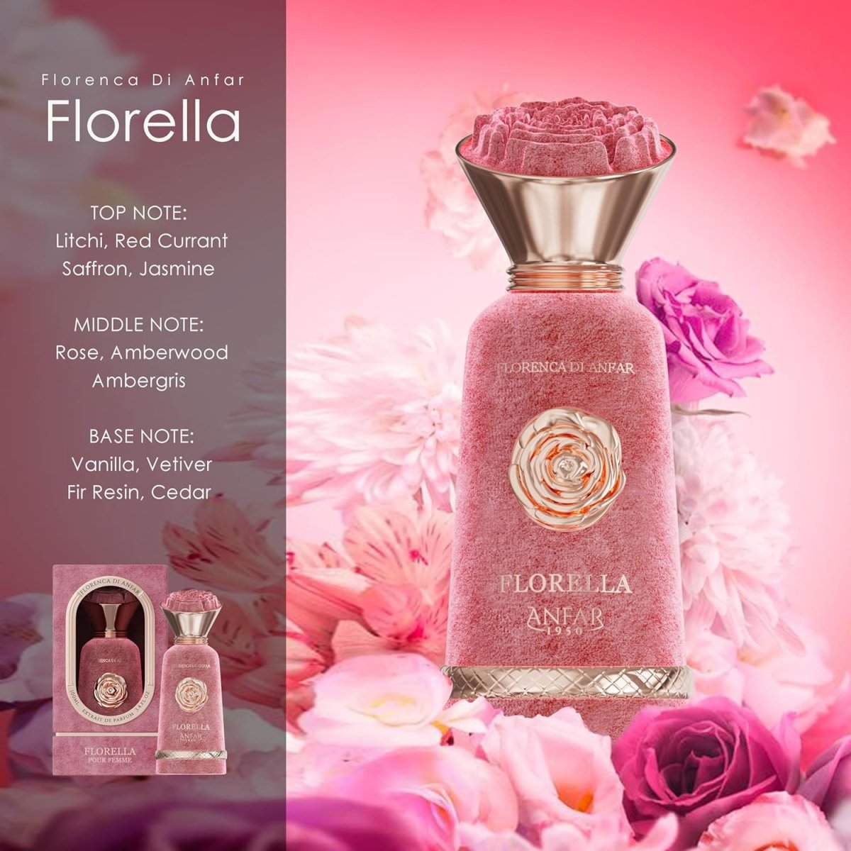 Anfar Florella Extrait De Parfum for Women 100ml 3.4Oz 1950 - Ezenzia
