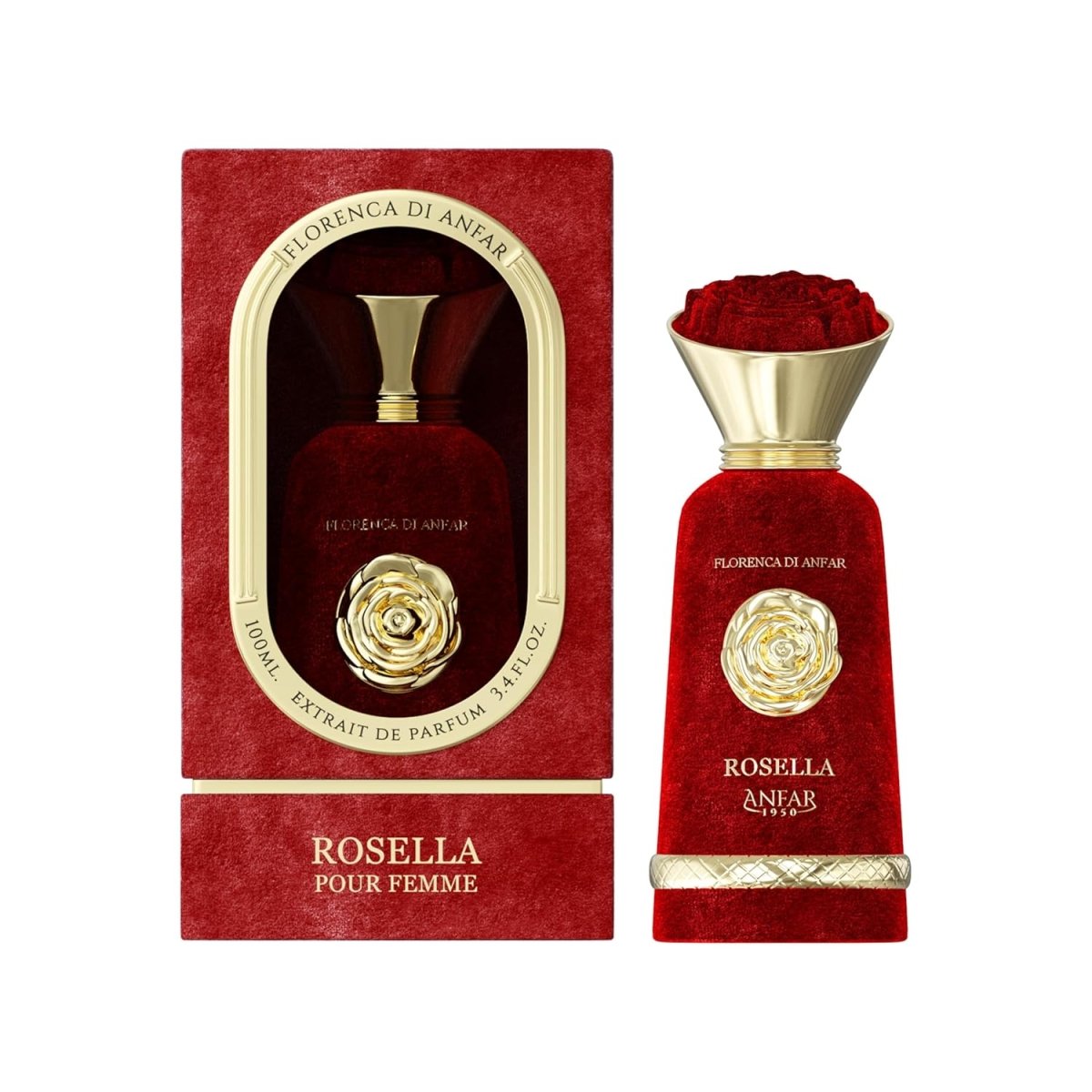 Anfar Rosella Extrait De Parfum for Women 100ml 3.4Oz 1950 - Ezenzia