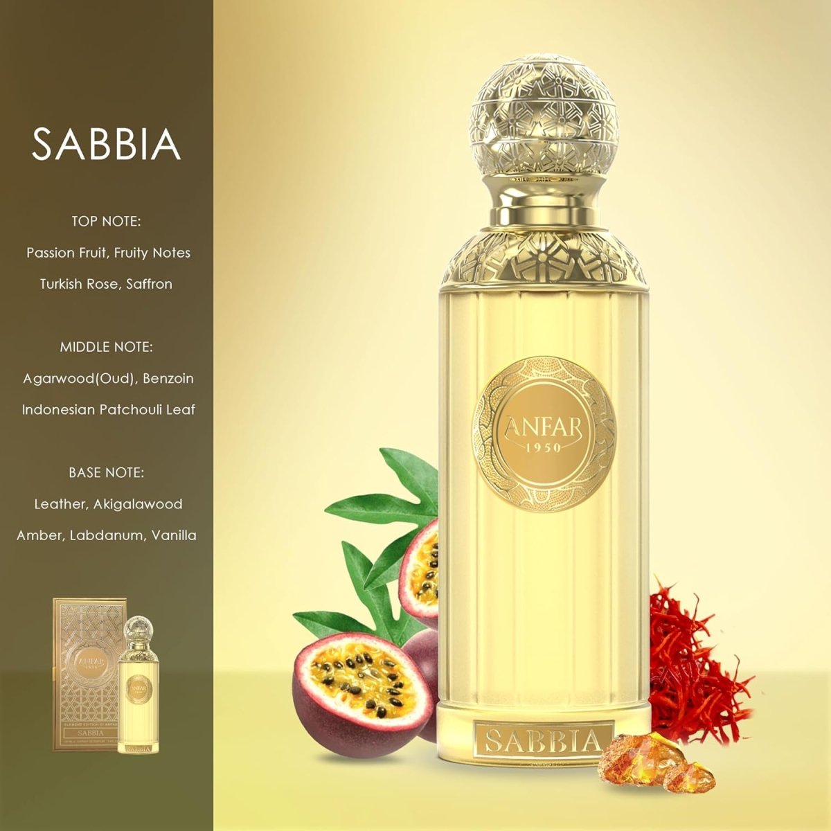 Anfar Sabbia Extrait De Parfum Unisex 100Ml 3.4Oz 1950 Gift Set - Ezenzia