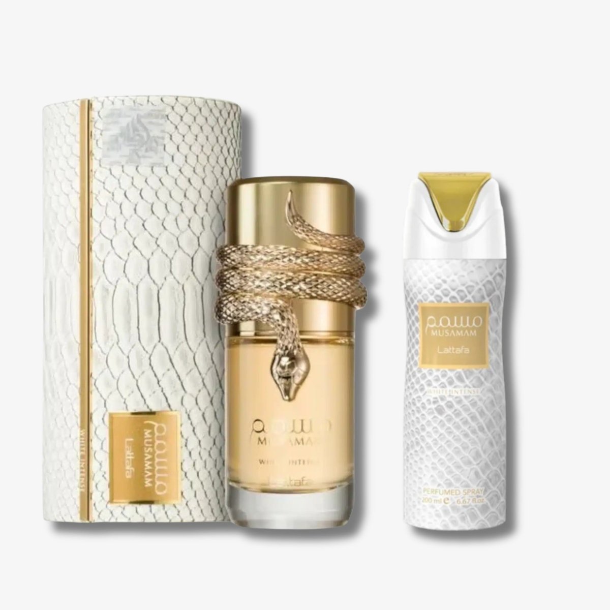 Lattafa Musamam White Intense EDP 100ml + 200ml Perfume Body Spray - Ezenzia