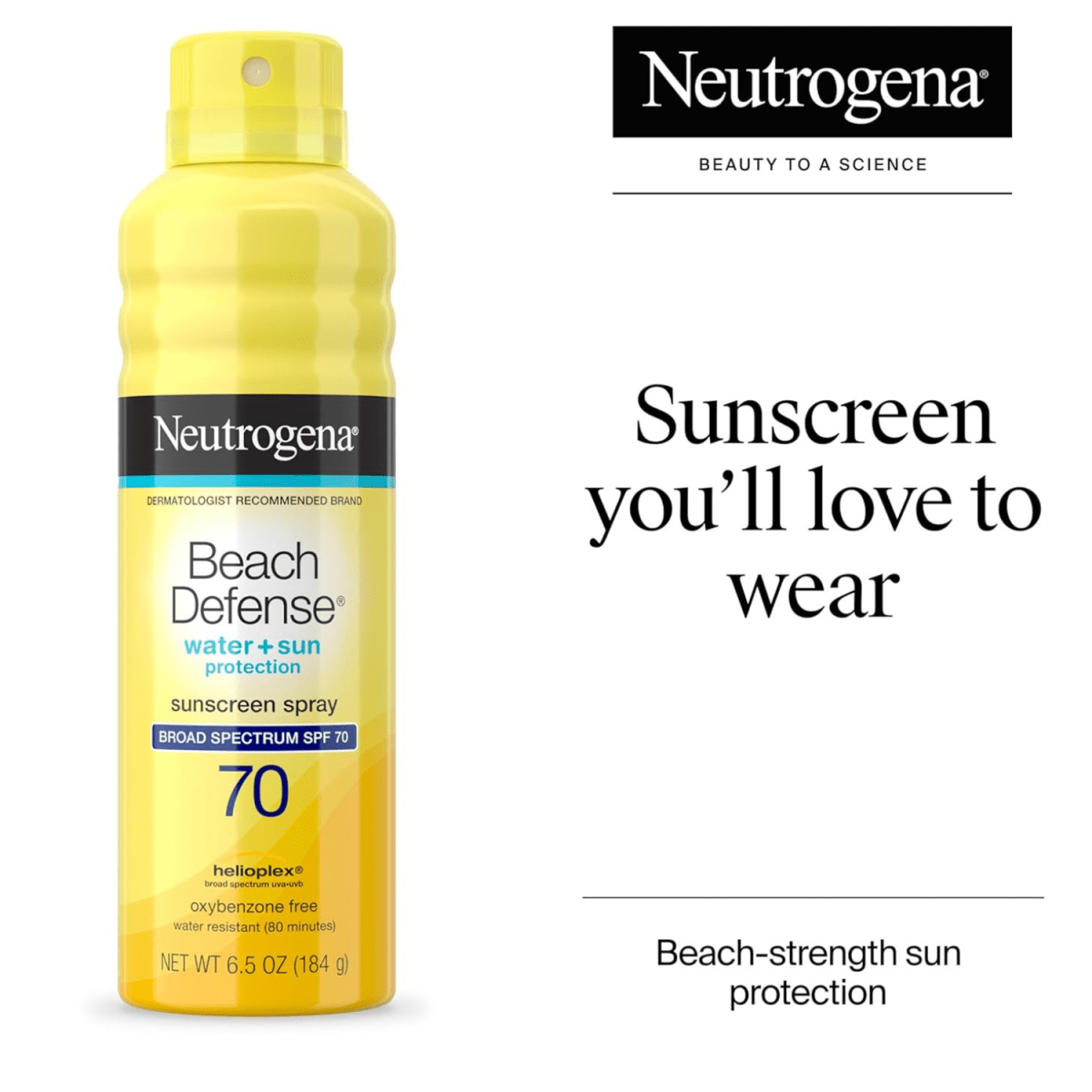 Neutrogen Beach Defense Sunscreen Spray SPF 70. 6.5oz - Ezenzia