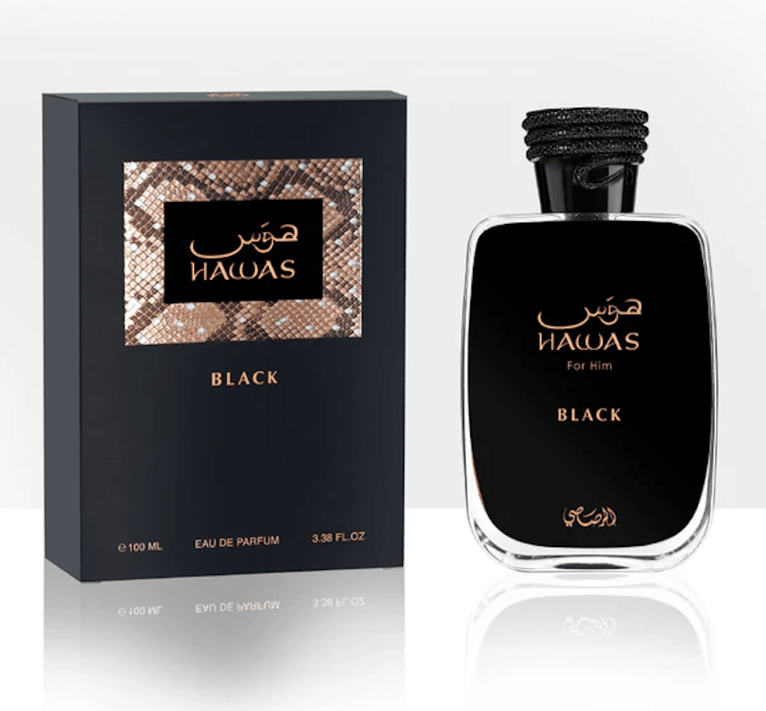 Rasasi Hawas Black Eau De Parfum for Men 100Ml 3.4Oz Gift Set - Ezenzia