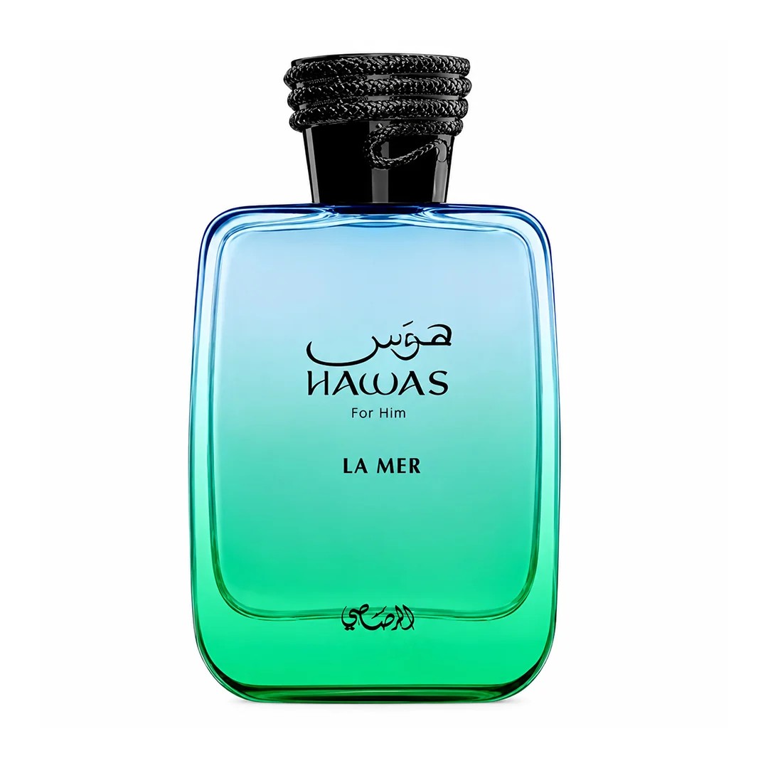 Rasasi Hawas La Mer Eau de Parfum 100 ml men's fragrance bottle and box