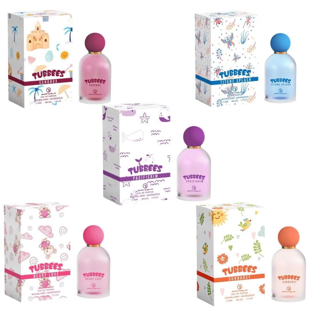 Rexis Fragrances Tubbee's for Babies and Kids Eau De Parfum Unisex - Lovely and Softly Scents 50Ml 4Oz Long Lasting Original Fragrance From Dubai (Pack of 5) Gift Set - Ezenzia